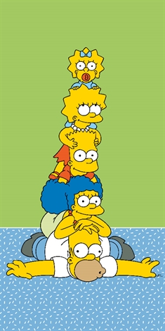 Badehåndklæde - The Simpsons - 70x140 cm - 100% Bomuld